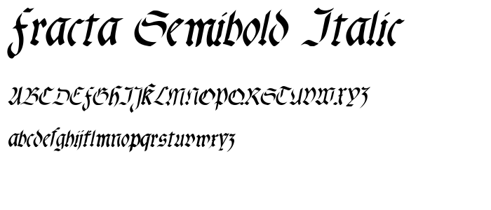 fracta SemiBold Italic font